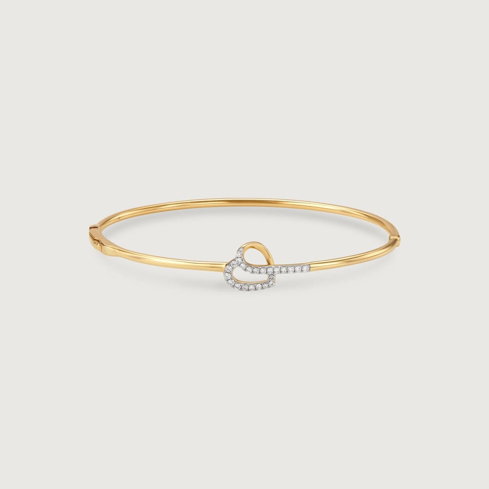 Love Story Diamond & Gold Bangle in 14K Yellow Gold, 0.163 ct