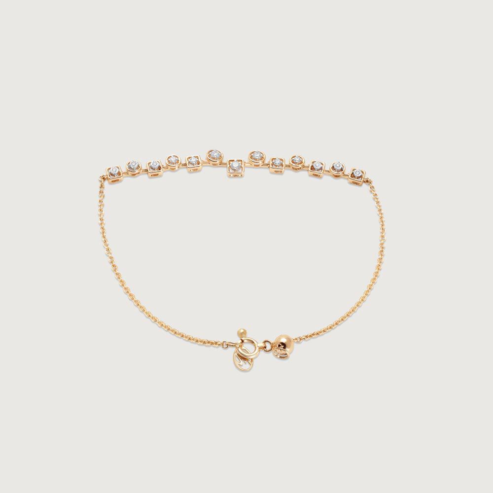 Playful Orbit Diamond Bracelet in 14K Yellow and White Gold, 0.164 ct