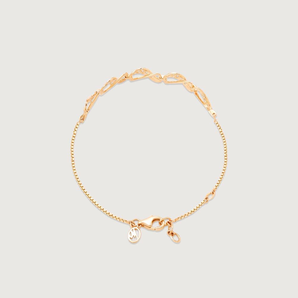 Radiant Crisscross Diamond Bracelet in 14K Yellow Gold, 0.17 ct
