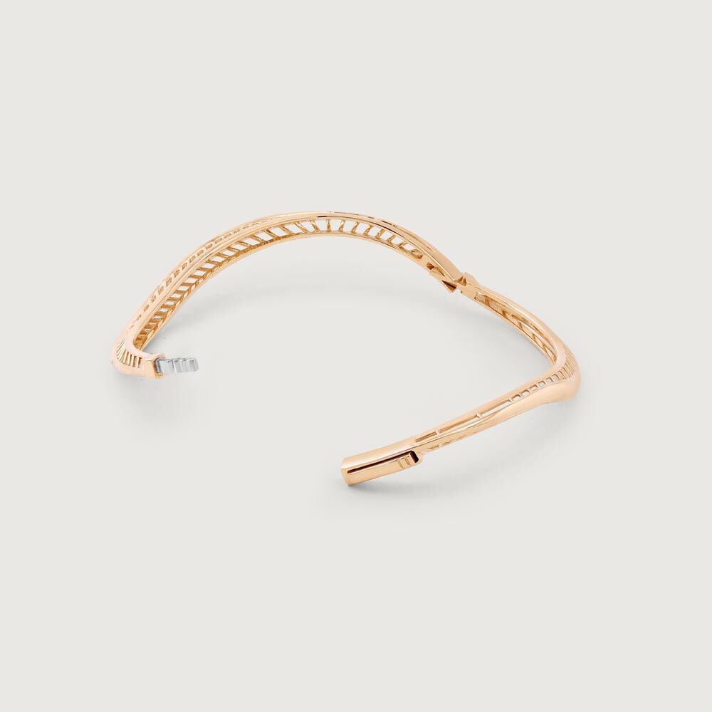 Timeless Twist Diamond Bangle in 14K Yellow and White Gold, 0.321 ct