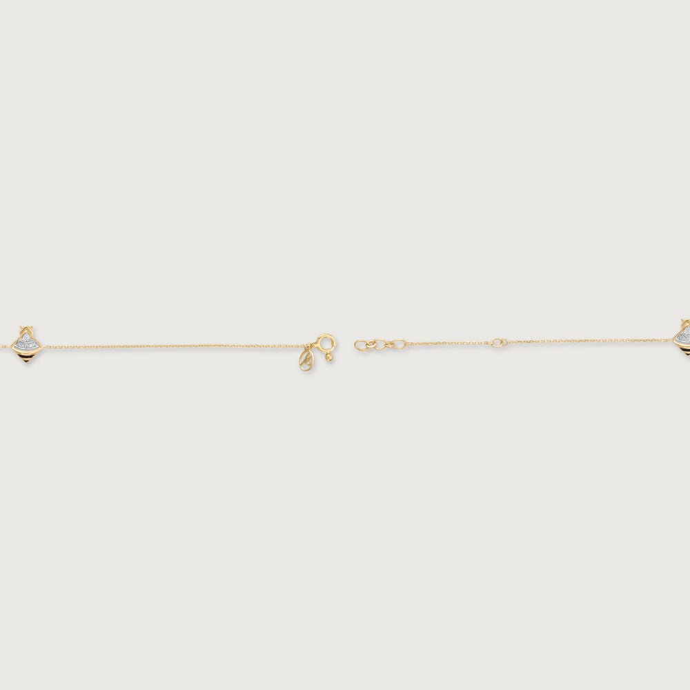 Bee Bold Diamond Bracelet in 9K Yellow and White Gold, 0.064 ct