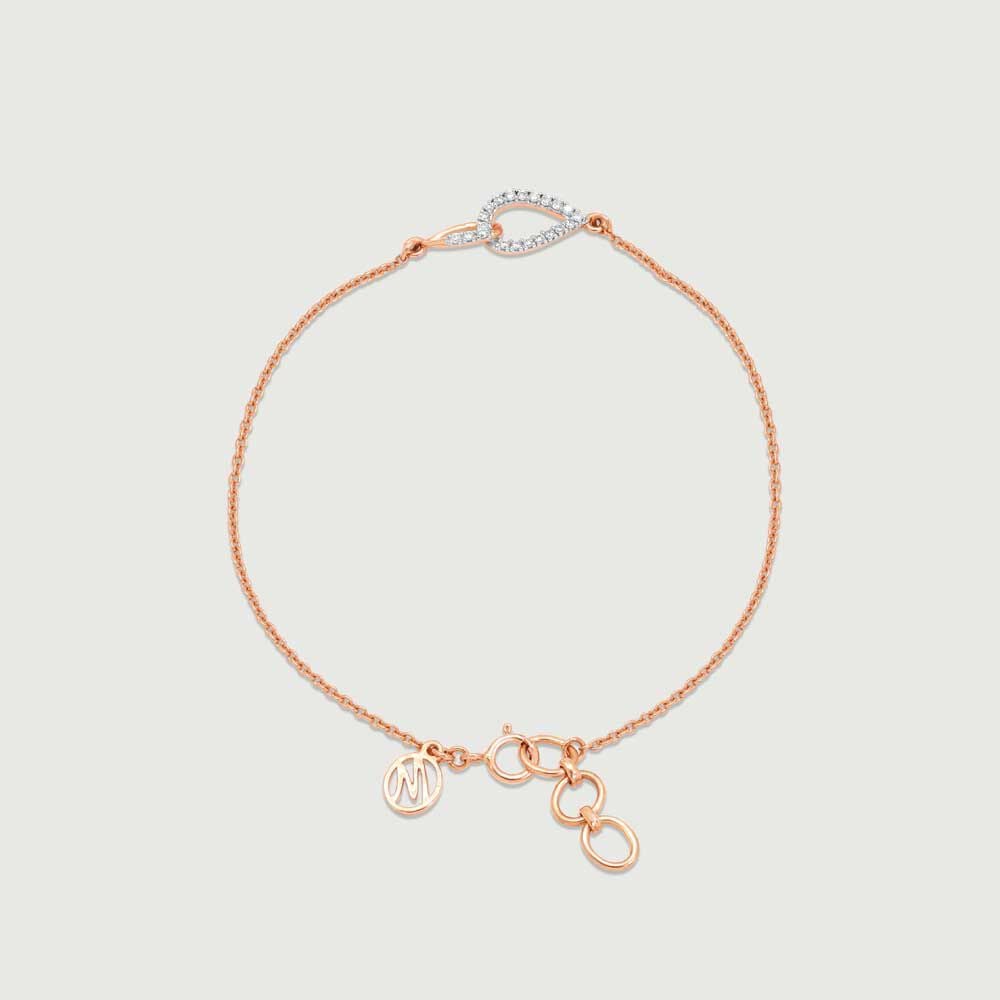 Radiant Bond Diamond Bracelet in 14K Rose Gold, 0.102 ct