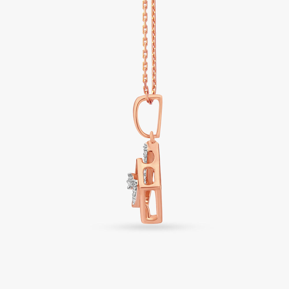 Dazzling Diamond Pendant in 18K Rose Gold, 0.07 ct