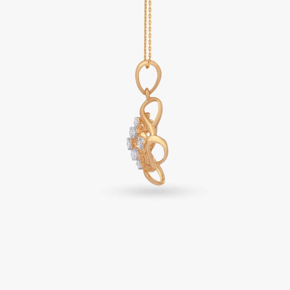 Orbit Weave Diamond Pendant in 18K Yellow Gold, 0.118 ct