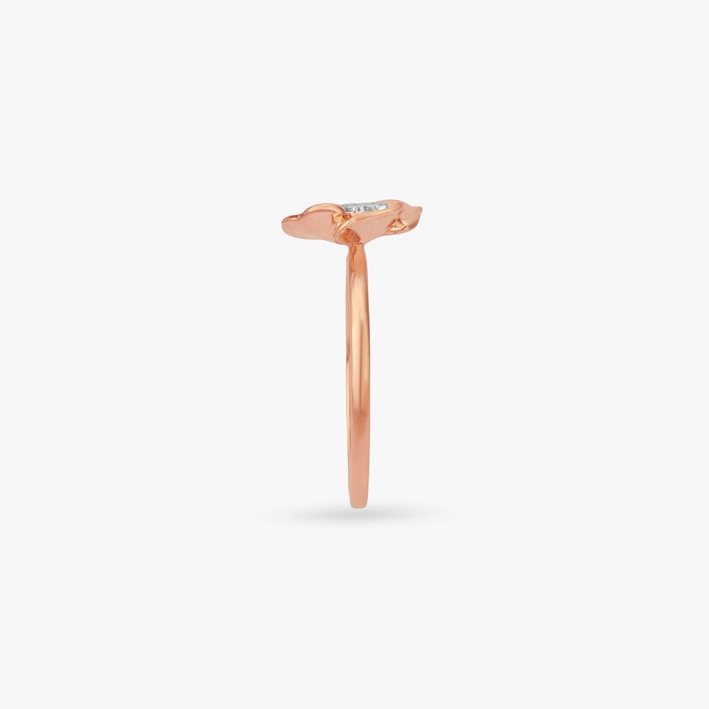 Petal Embrace Diamond Ring in 18K Rose Gold, 0.055 ct