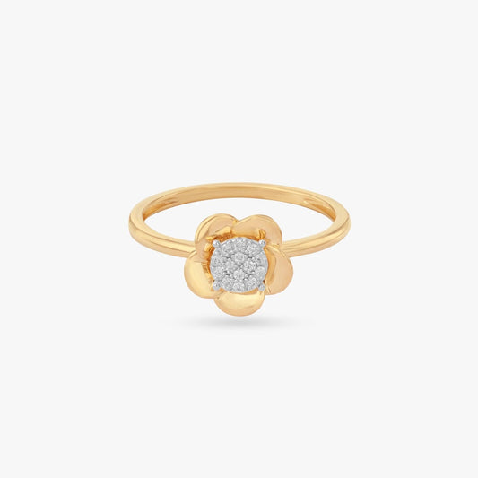 Bloom Halo Diamond Ring in 18K Yellow Gold, 0.051 ct