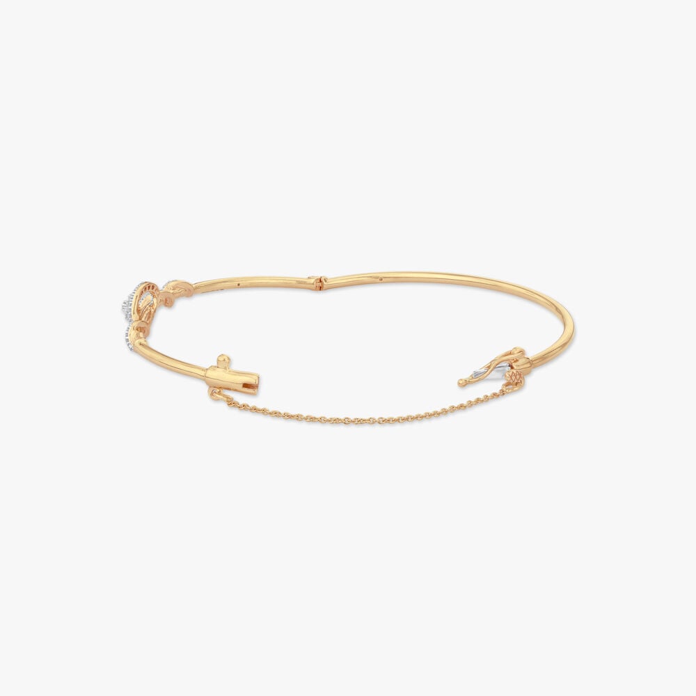 Radiant Loop Diamond Bangle in 14K Yellow Gold, 0.168 ct