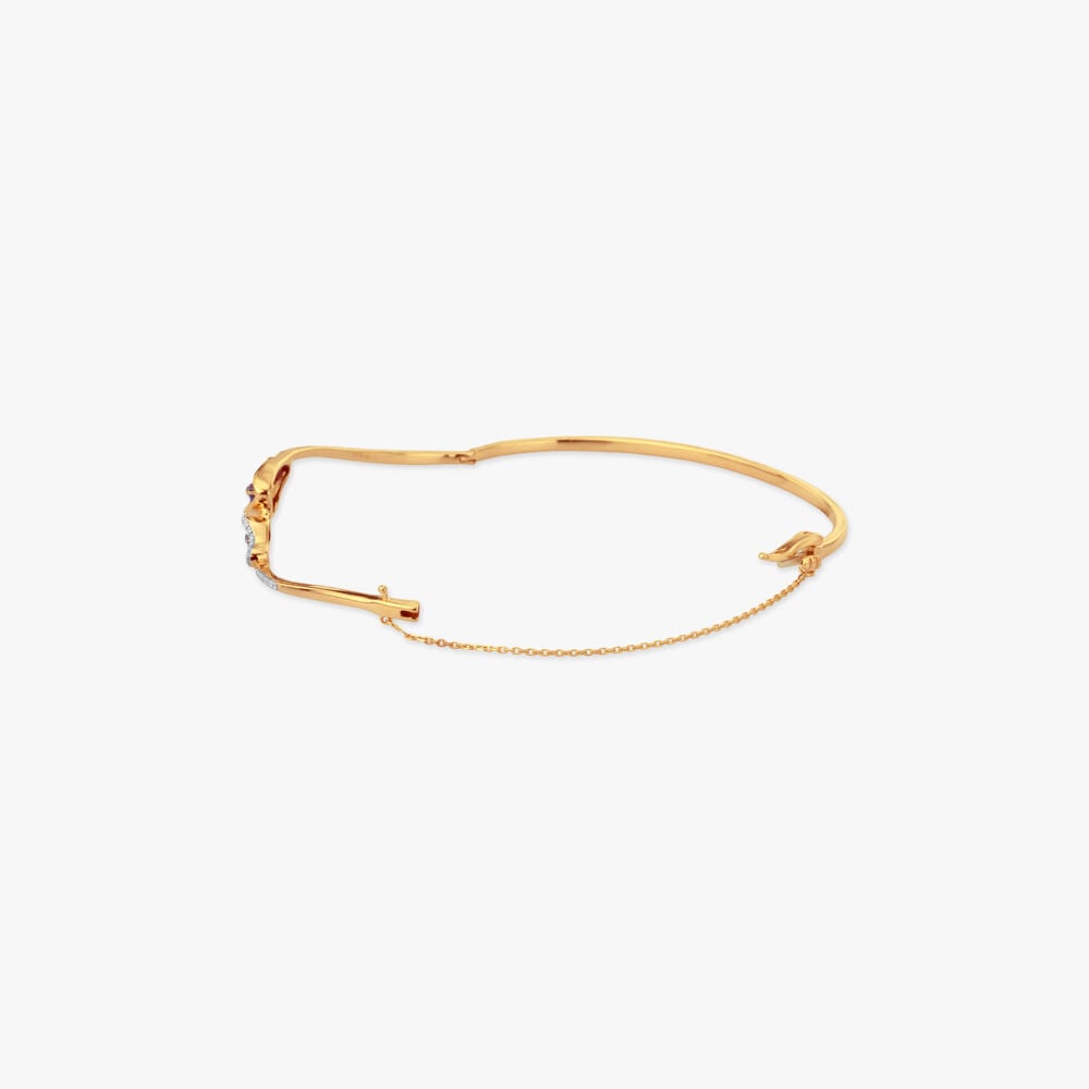 Flutter Wings Diamond Bangle in 14K Yellow Gold, 0.13 ct