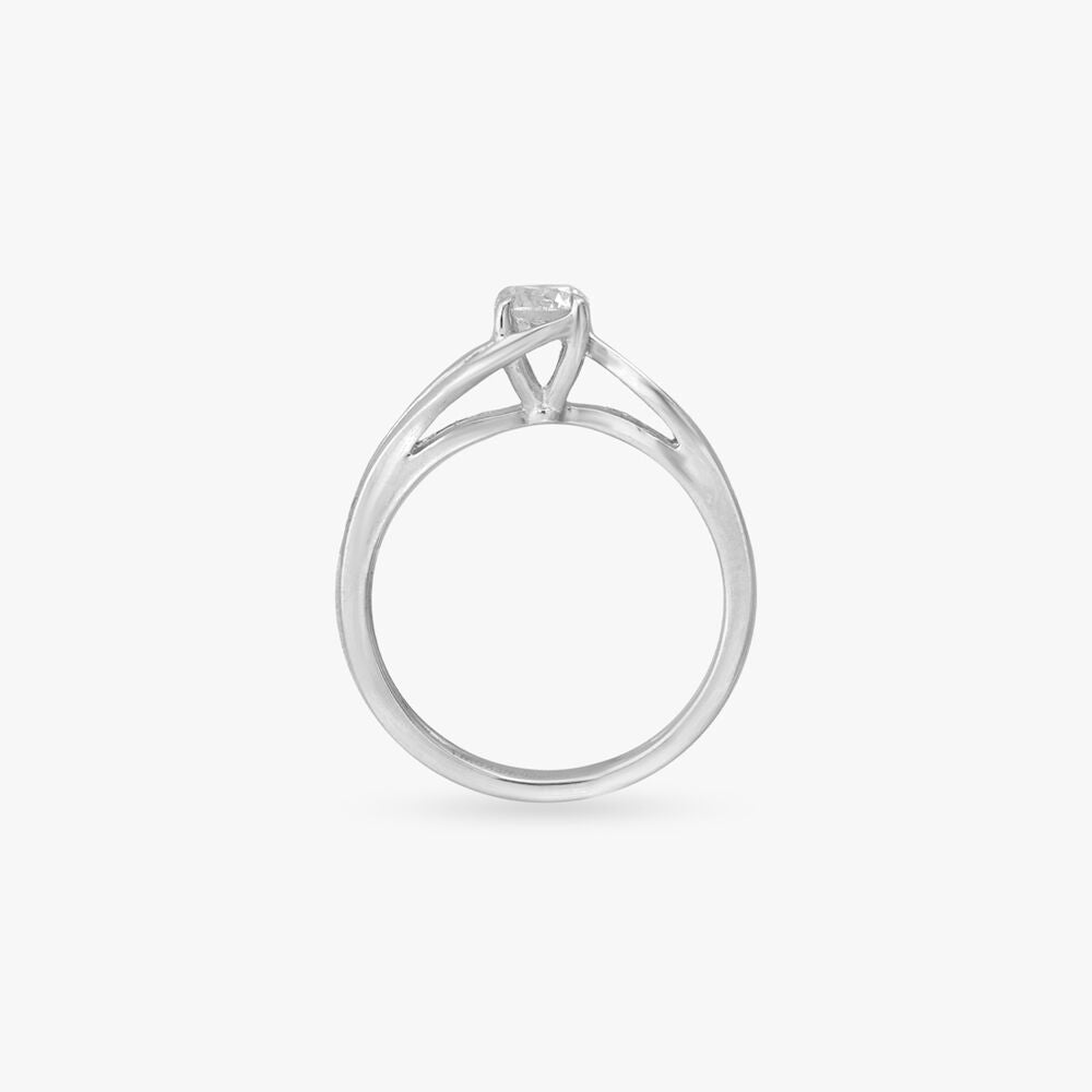 Forever Shine Celeste Solitaire Ring in 18K White Gold, 0.4 ct