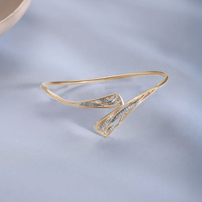 Glide Statement Diamond Bangle in 14K Yellow Gold, 0.08 ct