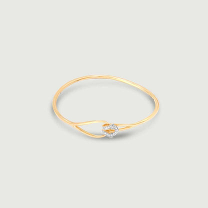 Graceful Twist Diamond Bangle in 14K Yellow Gold, 0.064 ct