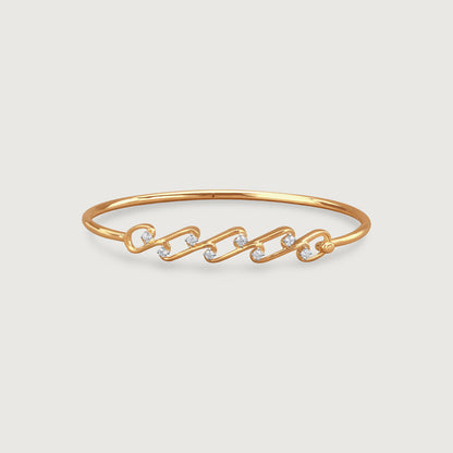 Chic Drip Diamond Bangle in 14K Yellow Gold, 0.222 ct