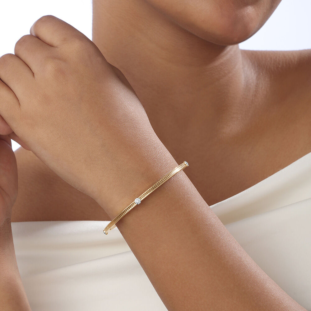 Twinkle Charm Diamond Bangle in 14K Yellow Gold, 0.215 ct