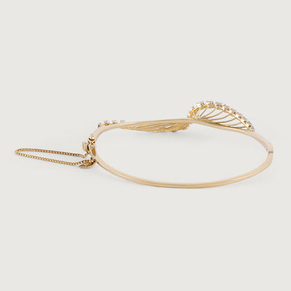 Elegant Precision Gold & Diamond Bangle in 14K Yellow Gold, 0.25 ct