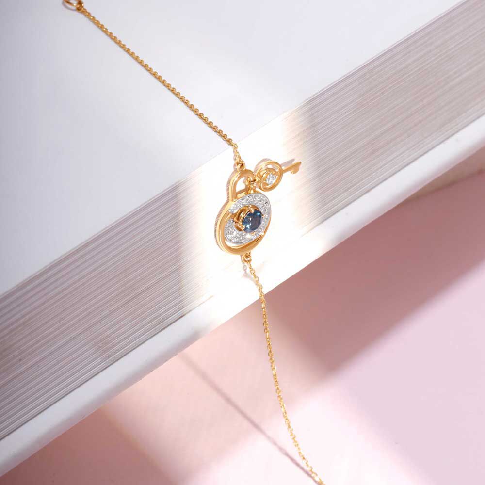 Sassy Charmer Diamond Bracelet in 14K Yellow Gold, 0.11 ct