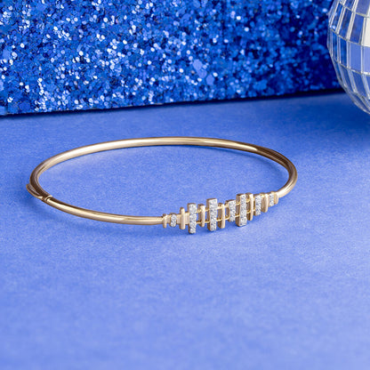 Luminous Connect Gold & Diamond Bangle in 14K Yellow and White Gold, 0.252 ct