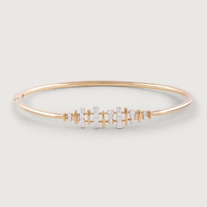 Luminous Connect Gold & Diamond Bangle in 14K Yellow and White Gold, 0.252 ct