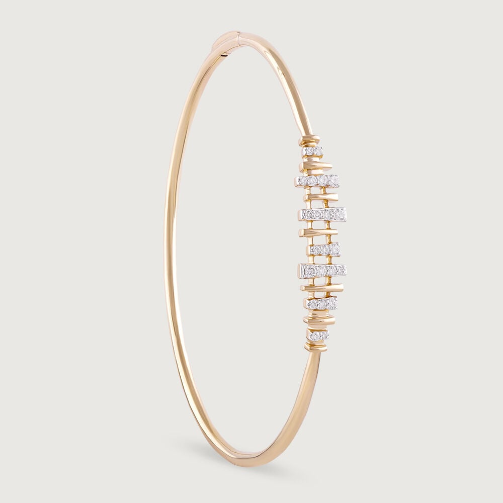 Luminous Connect Gold & Diamond Bangle in 14K Yellow and White Gold, 0.252 ct