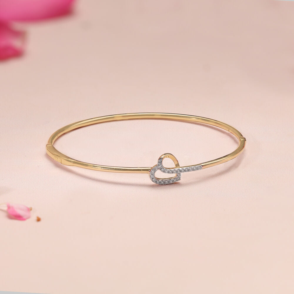 Love Story Diamond & Gold Bangle in 14K Yellow Gold, 0.163 ct