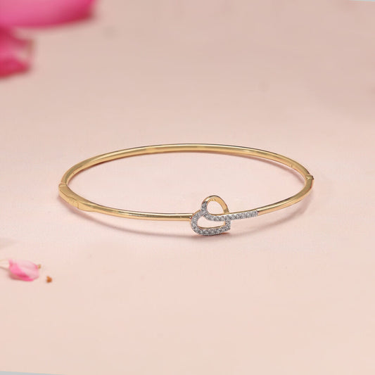 Love Story Diamond & Gold Bangle in 14K Yellow Gold, 0.163 ct