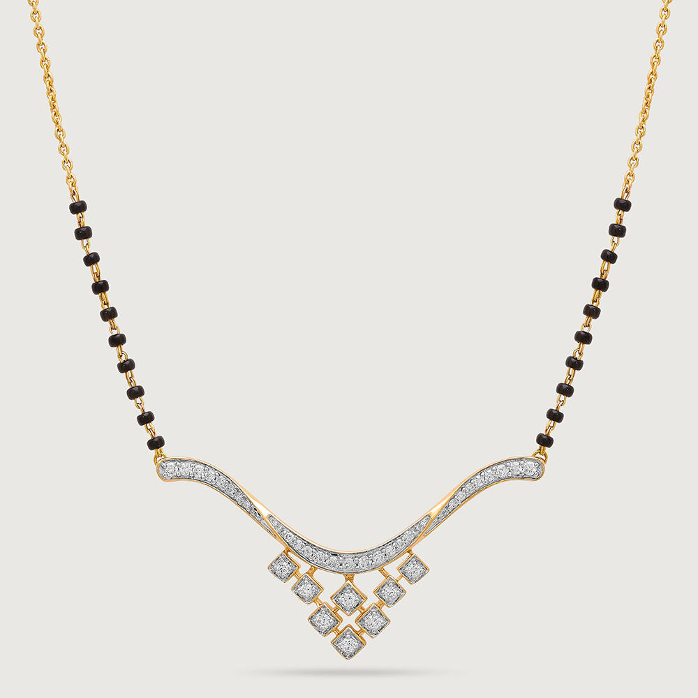 Lustrous Vows 18 Kt Gold and Diamond Mangalsutra in 18K Yellow Gold, 0.296 ct