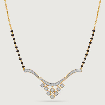Lustrous Vows 18 Kt Gold and Diamond Mangalsutra in 18K Yellow Gold, 0.296 ct