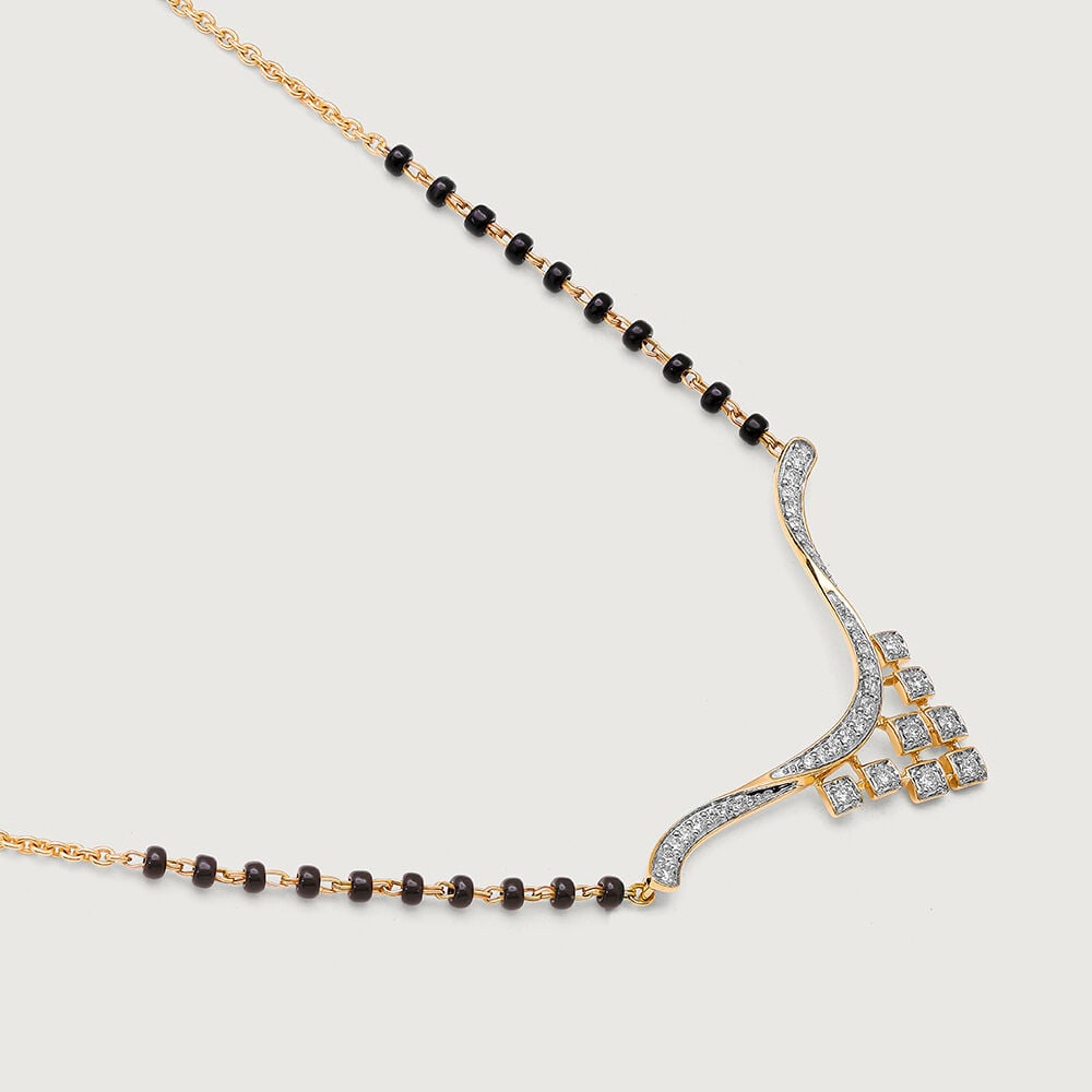 Lustrous Vows 18 Kt Gold and Diamond Mangalsutra in 18K Yellow Gold, 0.296 ct