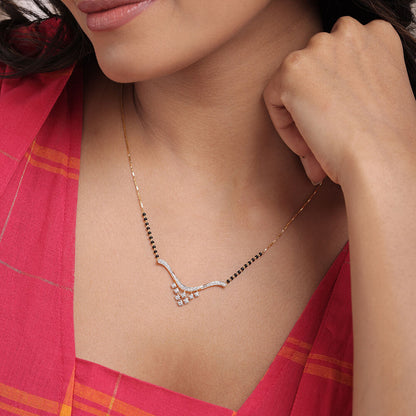 Lustrous Vows 18 Kt Gold and Diamond Mangalsutra in 18K Yellow Gold, 0.296 ct