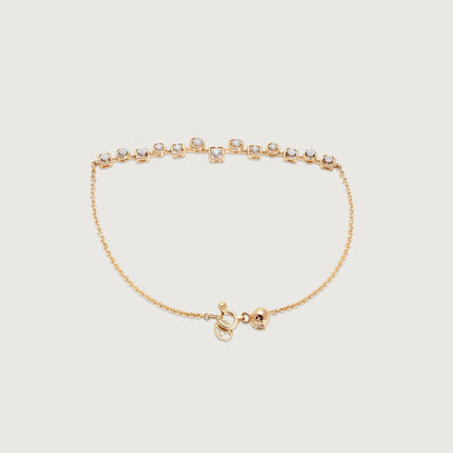 Playful Orbit Diamond Bracelet in 14K Yellow and White Gold, 0.164 ct
