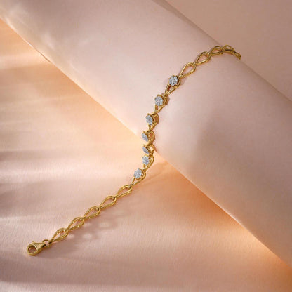 Delicate Drop Diamond Bracelet in 14K Yellow Gold, 0.325 ct