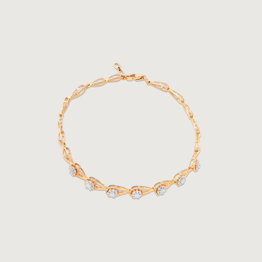 Delicate Drop Diamond Bracelet in 14K Yellow Gold, 0.325 ct