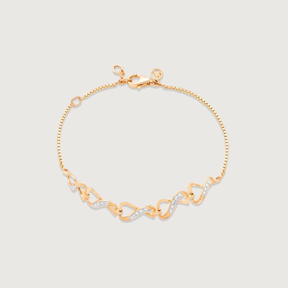 Radiant Crisscross Diamond Bracelet in 14K Yellow Gold, 0.17 ct
