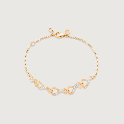 Radiant Crisscross Diamond Bracelet in 14K Yellow Gold, 0.17 ct