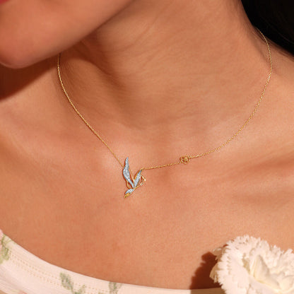 Enchanted Butterfly Diamond Necklace in 14K Yellow Gold, 0.171 ct