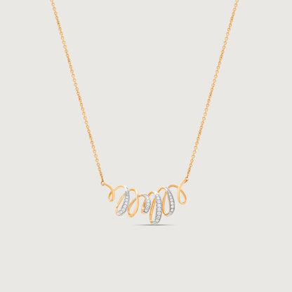 Graceful Flow Diamond Necklace in 14K Yellow Gold, 0.161 ct