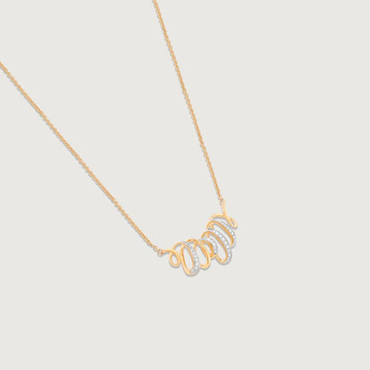 Graceful Flow Diamond Necklace in 14K Yellow Gold, 0.161 ct