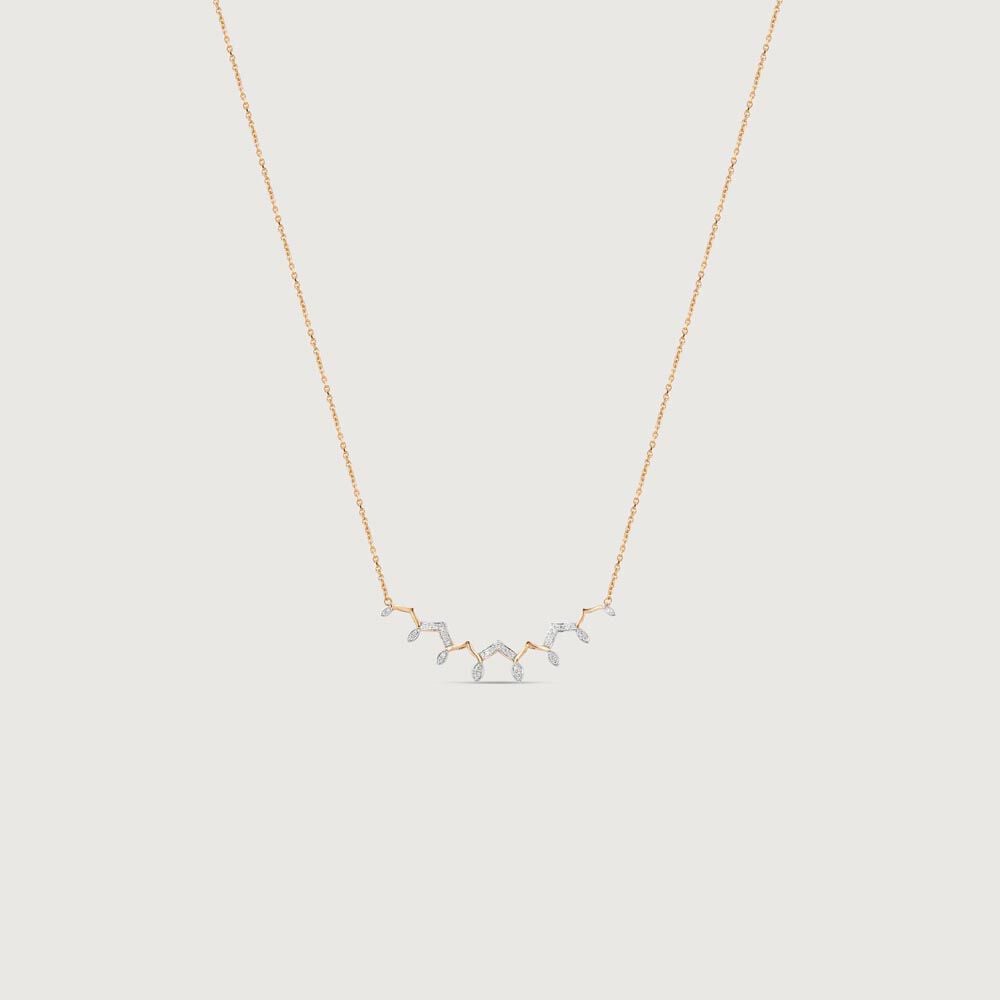 Arch Sparkle Diamond Necklace in 14K Yellow Gold, 0.207 ct