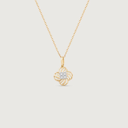 Twirling Grace Diamond Pendant in 14K Yellow Gold, 0.029 ct
