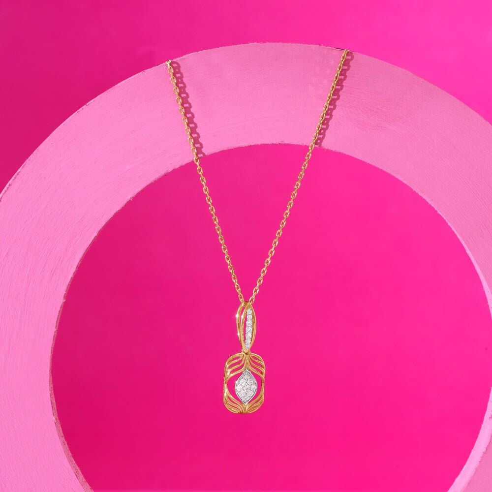 Arcade Shine Diamond Pendant in 18K Yellow Gold, 0.112 ct