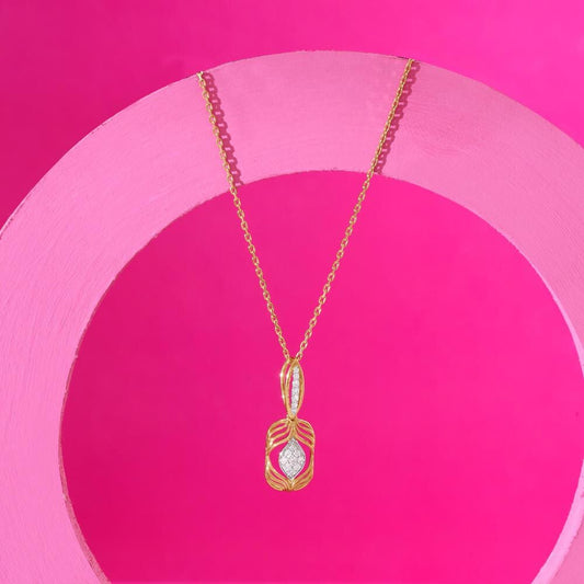 Arcade Shine Diamond Pendant in 18K Yellow Gold, 0.112 ct