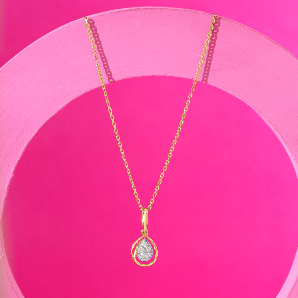 Drip Pop Diamond Pendant in 14K Yellow Gold, 0.063 ct