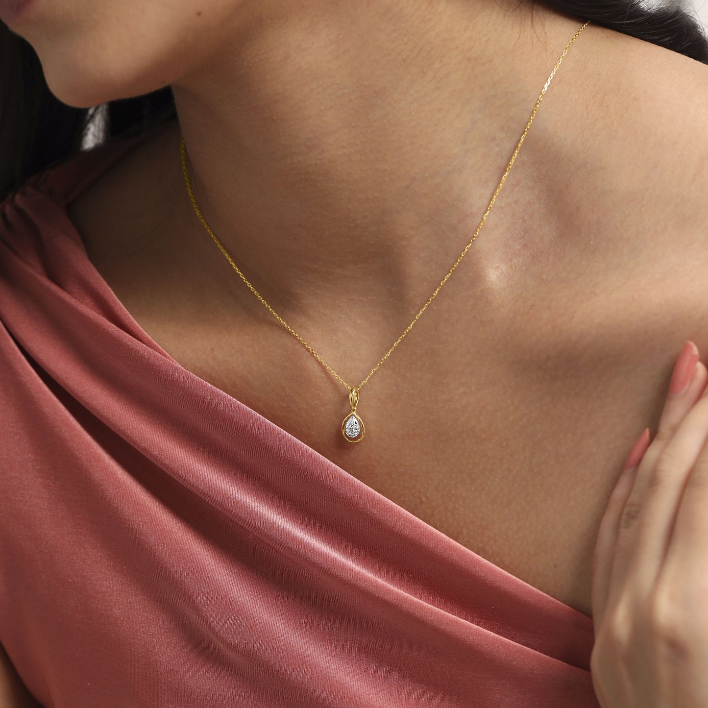 Drip Pop Diamond Pendant in 14K Yellow Gold, 0.063 ct