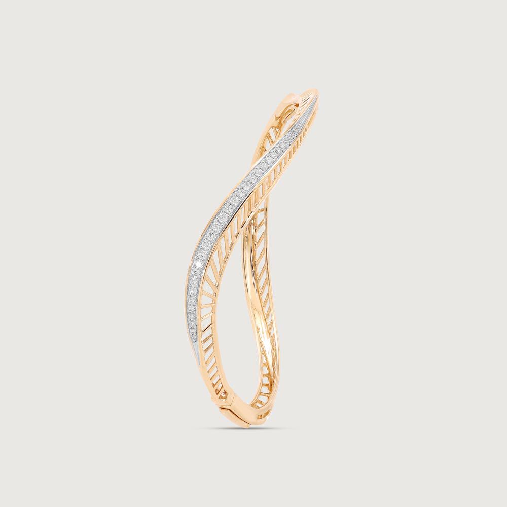 Timeless Twist Diamond Bangle in 14K Yellow and White Gold, 0.321 ct