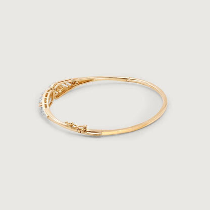Graceful Drift Diamond Bangle in 14K Yellow and White Gold, 0.408 ct