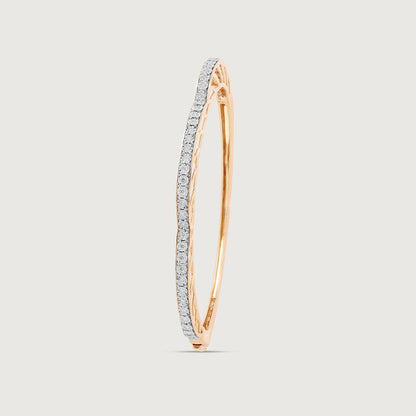 Sparkle Arch Diamond Bangle in 14K Yellow and White Gold, 0.35 ct