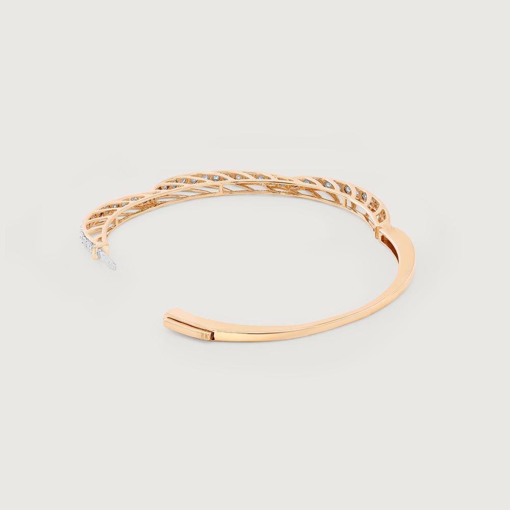 Sparkle Arch Diamond Bangle in 14K Yellow and White Gold, 0.35 ct