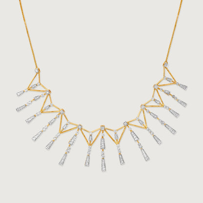 Horizon Spire Diamond Necklace in 14K Yellow Gold, 1.062 ct