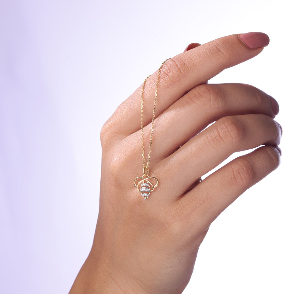 Buzz Forever Diamond Pendant in 14K Yellow Gold, 0.069 ct