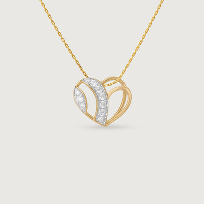 Bee Loved Heart Diamond Pendant in 14K Yellow Gold, 0.1 ct