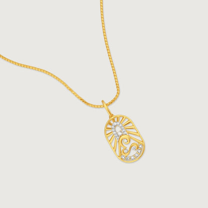 Sacred Sohum Diamond Pendant in 9K Yellow Gold, 0.112 ct
